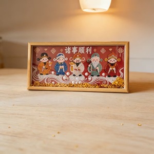 Kit de Pintura de Perlas para Año Nuevo, Marco Decorativo con Dijes de Buena Fortuna, Adorno de Escritorio con Decoración Hecha a Mano - Product Image 3