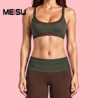 Soutien-gorge de sport haut de gamme respirant effet seconde peau, color-block, à bretelles croisées, maintien élevé, pour yoga et course en extérieur, modèle international