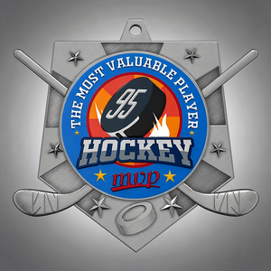 Medalla de Hockey Personalizada de Aleación de Zinc con Estrella Metálica de Alta Calidad de Fabricante Noble - Product Image 3