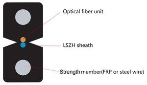 4 Core kabel serat optik 5 Km kabel Drop 1 Hilo LSZH 1 Core Ftth kabel Drop G.657 - Product Image 4