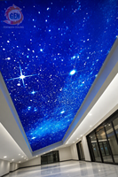Échantillon gratuit de plafond tendu en PVC 3D avec motif de la Voie lactée et de la nébuleuse spirale galactique