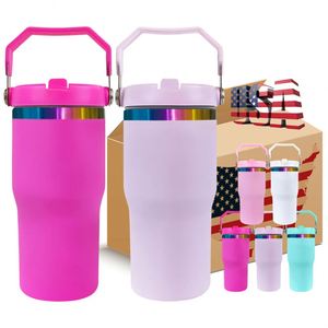 <b>Rainbow</b> Plated Underneath 20Oz Kids Tumbler With Flip <b>Top</b> Straw for Laser Engraving - Product Image 1