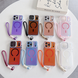 เคสโทรศัพท์มือถือแบบใสแม่เหล็ก สำหรับ iPhone 17 16 15 14 13 Pro Max พร้อมสายคล้องซิลิโคน ฝาหลังแข็ง PC ป้องกันอย่างดี - Product Image 1