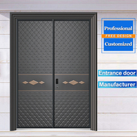 Portes d'entrée extérieures battantes en acier personnalisées, antivol, minimalistes et sécurisées pour villas, maisons et résidences