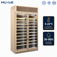 Réfrigérateur à vin autoportant MUXUE avec 2 portes vitrées, réfrigérateur à vin électrique pour usage hôtelier