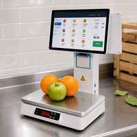 Mesin Kasir Terminal POS Sistem POS All-in-One Layar Ganda 15,6 Inci Timbangan Terintegrasi Printer Terpasang Windows Intel I5