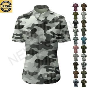 Chemise à manches courtes légère camouflage pour homme, personnalisable, séchage rapide, protection solaire UPF 50+, vêtements tactiques pour activités de plein air - Product Image 1