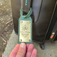 Etiquetas de Viaje Personalizadas de Cuero PU, Placa de Identificación Metálica, Etiqueta Metálica Grabada, Etiqueta de Equipaje de PU para Embarque y Revisión
