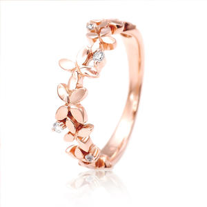 Anelli di Diamanti F1416 in Oro Rosa per Uso Quotidiano Femminile, Taglio Brillante Rotondo, Diamanti Naturali Colore G - Product Image 3