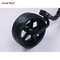 Chariot de golf pliable à 3 roues en un clic avec frein à main, chariot de golf à 3 fers noirs avec frein à main