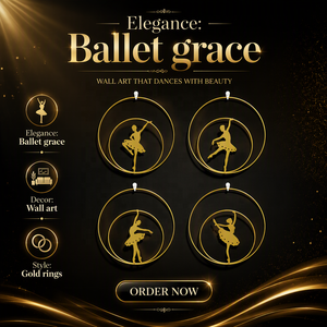 Décoration <span class=keywords><strong>murale</strong></span> en fer forgé représentant une danseuse de ballet dorée pour le salon - Product Image 6