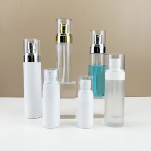 Factory Direct Price <b>Plastic</b> Spray <b>Bottle</b> Round <b>Empty</b> 40ml 50ml 60ml 80ml 100ml 120ml White <b>Plastic</b> <b>Bottle</b> with Gold Spray Cap - Product Image 5