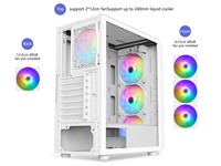 Gabinete de PC AOJIE 205A DIY Personalizado Mid ATX, Gabinete de PC de Torre Media ATX MATX ITX con Malla y Alto Flujo de Aire