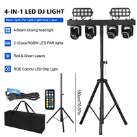Redsun 4x60W RGBW Moving Head Bühnenlicht mit Laserstrahl, Wash-Effekt und LED-Streifeneffekten für DJ Disco Party