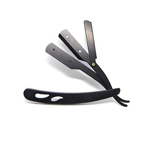 New Barber <b>Razors</b> High Quality Personalized Men's <b>Straight</b> <b>Razor</b> Stain Less Steel Solid Color Black Shaving <b>Razors</b> For Barber - Product Image 4