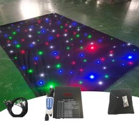 LED yıldız bez tiyatro perde DMX siyah yıldız perde ile matris ışık düğün taraflar için yayar beyaz mavi sıcak beyaz renkler