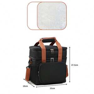 Sac à déjeuner personnalisé 2023, boîte à déjeuner à double étage, étanche, isolé, grand sac à déjeuner souple pour adultes, femmes et hommes - Product Image 2