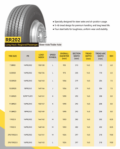 Pneu de camion RR202 pour essieu avant/arrière, pour transport longue distance/régional, tailles 7.50R20, 8.25R20, 10.00R20 disponibles - Product Image 4
