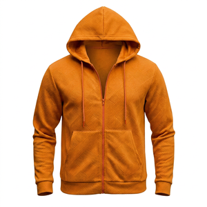 Sudadera con Capucha Completa para Hombre OEM ODM, Sudadera Texturizada Premium con Capucha Ajustable y Diseño de Bolsillo Frontal - Product Image 1