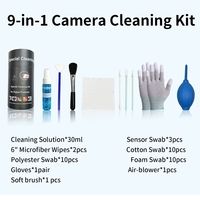 Kit de nettoyage d'écran professionnel neuf en un, avec tampon en microfibre, brosse de nettoyage d'écran, kit de nettoyage d'appareil photo avec solution