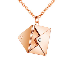 2022 acier inoxydable collier enveloppe médaillon meilleur ami cadeau pendentif caché amour vous Message lien chaîne pour les occasions de fête - Product Image 1