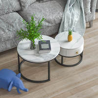 Table basse ronde imbriquée, ensemble de meubles modernes et convertibles pour la maison, avec un nouveau design
