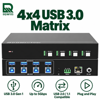 Commutateur matriciel métallique USB 3.0 à 8 ports DQINFOS avec RS232/LAN, pas de prise requise - Boutons de commande à distance pour l'éducation et la formation