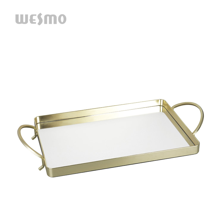 double glass trays with flowers