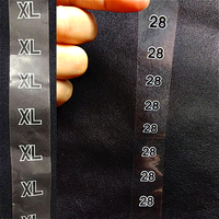 Autocollants d'étiquette de taille de vêtements en PVC transparent en vinyle personnalisés adhésif d'impression transparent XS S M L XL pour étiquettes d'emballage