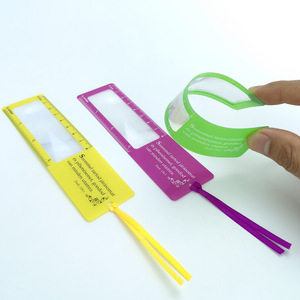 Fabbrica logo personalizzato libreria libreria insegnante promozionale regalo di vetro ingrandimento segno di <span class=keywords><strong>libro</strong></span> con nastro in pvc lente segnalibro 3X - Product Image 2