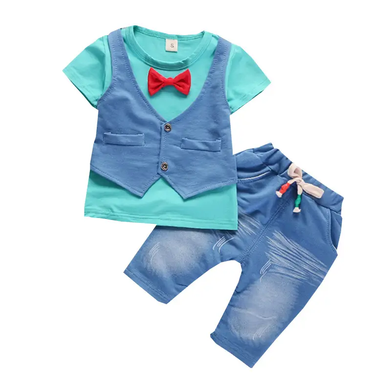 Zomer Kids Gedrukt Polo Shirt + Shorts Pak Kids Casual Dress