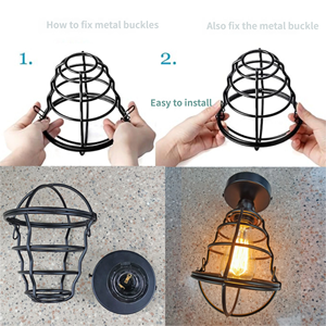 Lampe de plafond en <span class=keywords><strong>cage</strong></span> métallique industrielle JYLIGHTING, vintage, <span class=keywords><strong>pour</strong></span> <span class=keywords><strong>escalier</strong></span>, atelier, ferme, rétro, <span class=keywords><strong>lustre</strong></span> <span class=keywords><strong>pour</strong></span> <span class=keywords><strong>escalier</strong></span> - Product Image 4