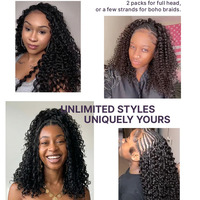 Extensions de cheveux humains au crochet Curly Feather Miracle Knots, 80 mèches, invisibles, sans nœuds, pré-séparées, Deep Wave