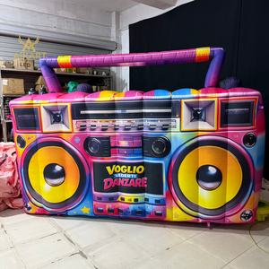 Modèle de lecteur de musique gonflable décoré pour festival de musique, <span class=keywords><strong>radio</strong></span> gonflable géante style disco pour fête estivale en plein air - Product Image 2