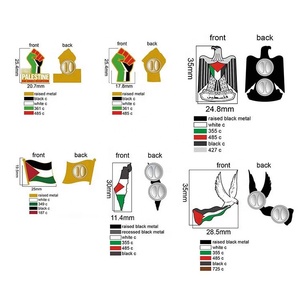 Giao Hàng Nhanh Thương Hiệu Tùy Chỉnh Keychain Dây Đeo Cổ Tay Kim Loại Mềm Men Từ Cờ Huy Hiệu Palestine Ve Áo Pin - Product Image 6