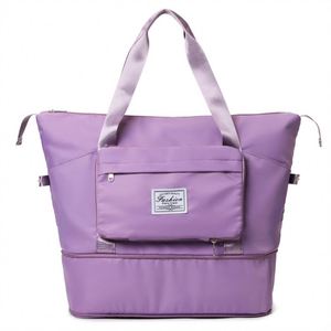 Sac de sport Oxford pliable et extensible, sec et humide séparés, sac de voyage étanche, sac de sport à bandoulière, sac de voyage pour femme - Product Image 1