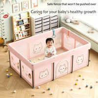 Parc de jeu pliable pour enfants, clôture de sécurité pour bébés en maille transparente, tissu à motif UD, gain de place