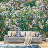 Papier peint mural floral vintage personnalisé, peinture à l'huile de fleurs sauvages, papier peint botanique pour salon, chambre à coucher, décoration de la maison