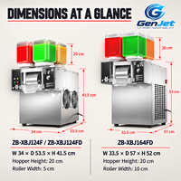 Machine à Bingsu Commerciale 4 Hoppers, Machine à Glaçons Flocons 1200W, Machine à Glace Pilée de Comptoir pour Salon de Thé et Restaurant
