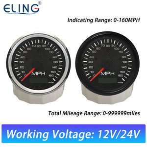 ELING 85mm GPS marino velocímetro odómetro Speedo Gauge 125 <span class=keywords><strong>160</strong></span> 200 <span class=keywords><strong>km</strong></span>/h <span class=keywords><strong>MPH</strong></span> para coche motocicleta barco 12V 24V con retroiluminación - Product Image 4
