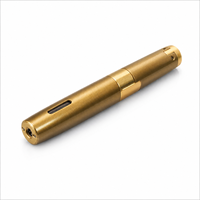 Briquet à jet de butane de luxe style stylo doré, rechargeable et coupe-vent pour cigares, cigarettes et usage extérieur