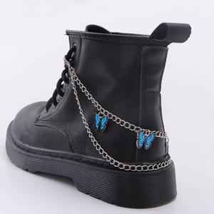 Double Layered Blue Butterfly Metal Shoe <b>Chain</b> For Women Martin <b>Boot</b> Decorations Accessory - Product Image 2