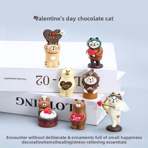 Adornos Pequeños de Resina con Diseño de Gato y Chocolate para el Día de San Valentín - Temática de Comida y Repostería - Product Image 4