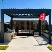 Pergola motorisée en aluminium haute polyvalence et robuste ANCSEM, toit à lames orientables, imperméable, pour patio extérieur, résistante aux UV, sur mesure