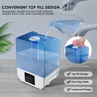 Humidificateur d'air ultrasonique 5L, humidificateur à brume à 3 vitesses, minuterie 2/4/8H, humidificateur à faible bruit avec huiles essentielles et aromathérapie