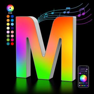 ไฟ LED RGB ซิงค์เพลง ตัวอักษรเรืองแสง <span class=keywords><strong>ป</strong></span>้ายโฆษณา งานวันเกิด <span class=keywords><strong>ค</strong></span>ริสต์มาส ติดผนัง กันน้ำ IP65 <span class=keywords><strong>ค</strong></span>วบ<span class=keywords><strong>ค</strong></span>ุมผ่านแอพ/บลูทูธ - Product Image 4