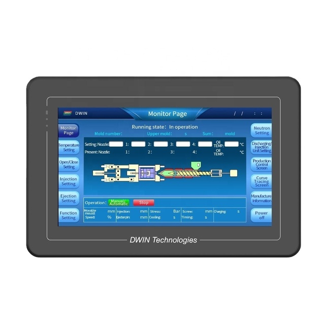 DWIN 7/8/10.1 Inch1024x600 Industrial Linux HMI TFT LCD Display Module Capacitive Touch Panel HMI Screen Qt Panel with PLCs