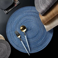 Set de table rond en lin texturé, épais, résistant à la chaleur, pour la décoration de table à manger à la maison ou au restaurant