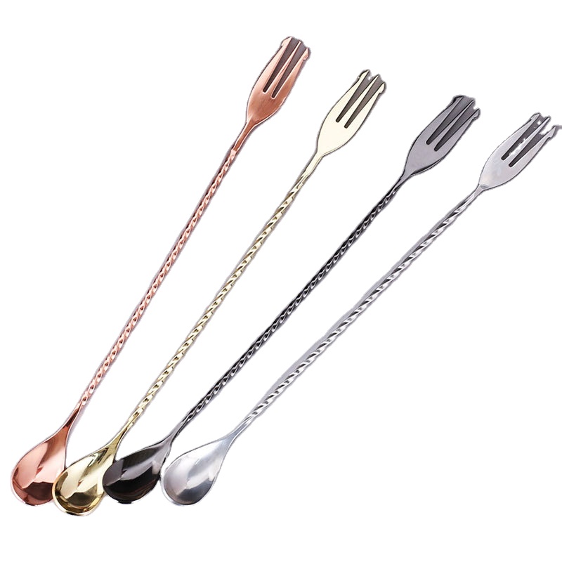 Set 4 Cucchiai Da Caffè E Gelato Con Manico Lungo 19,3cm | Acciaio Inox, Cucchiai Per Cocktail E Frappè, Finitura A Specchio - 2