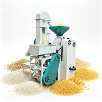 Machine à décortiquer le riz chinoise automatique combinée 600 kg/h, haute efficacité, traitement des céréales avec moteur diesel 40 CV